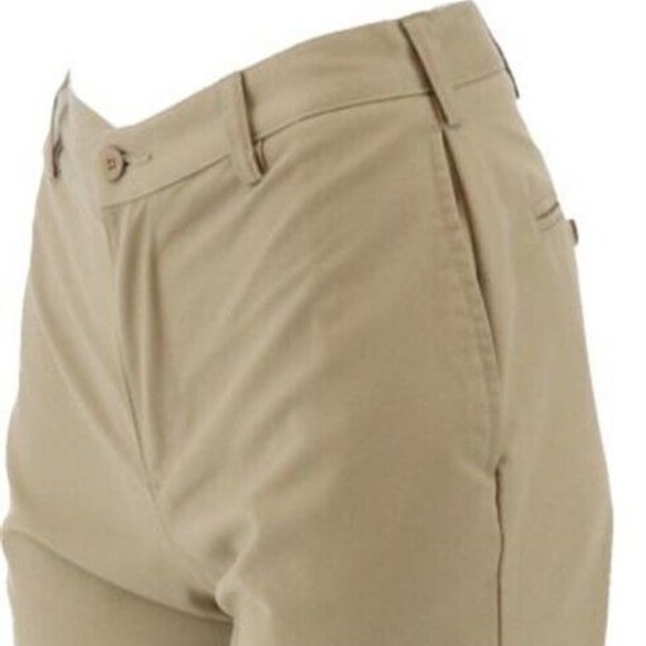 NWT LANDS' END YOUNG MEN'S SOLID PLAIN FRONT CHINO PANTS KHAKI 27X32 - Picture 2 of 8